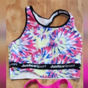Justice Colorful Tie-Dye Sports Bra